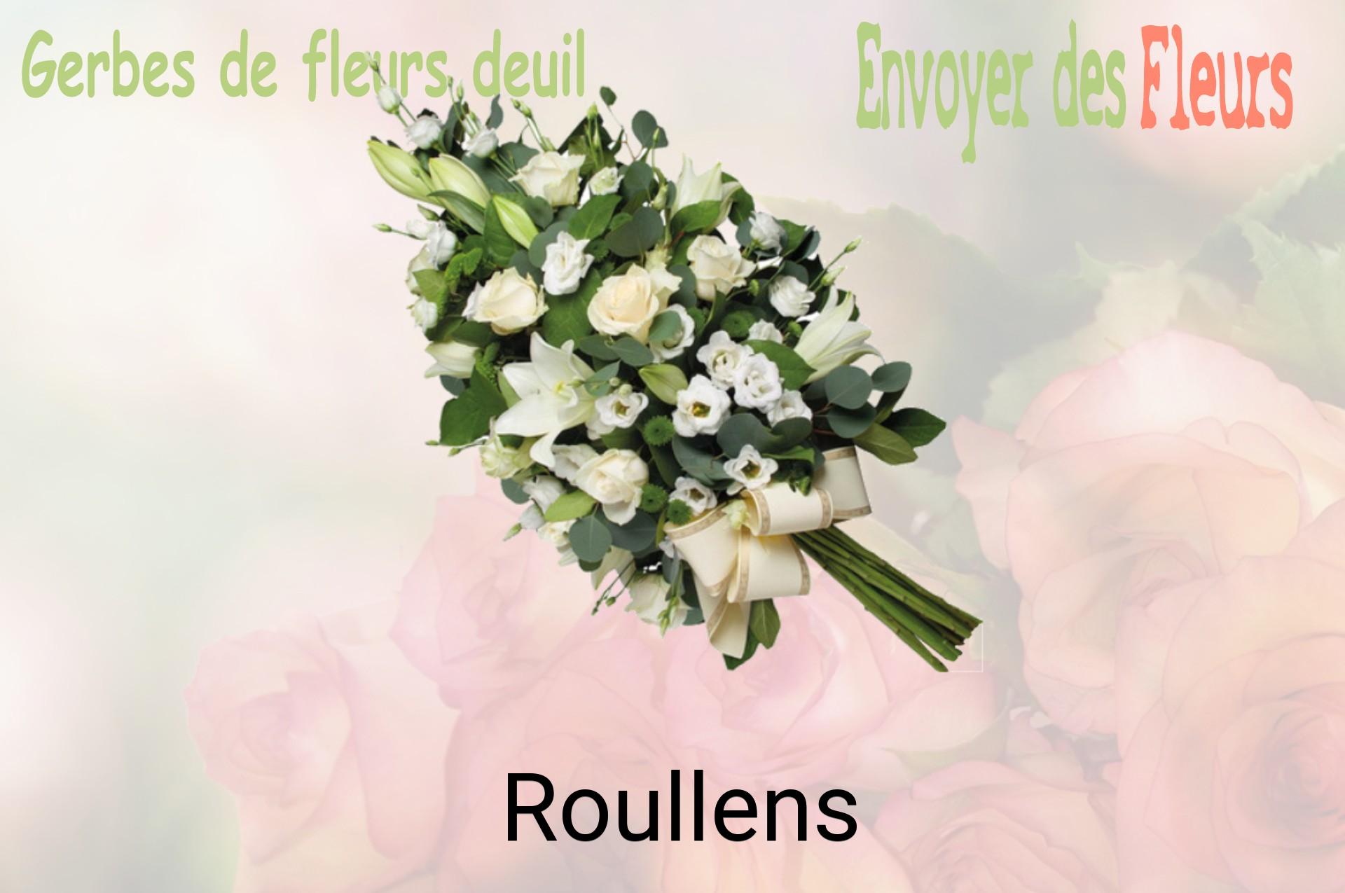 Gerbe de fleurs de deuil livrée à Roullens